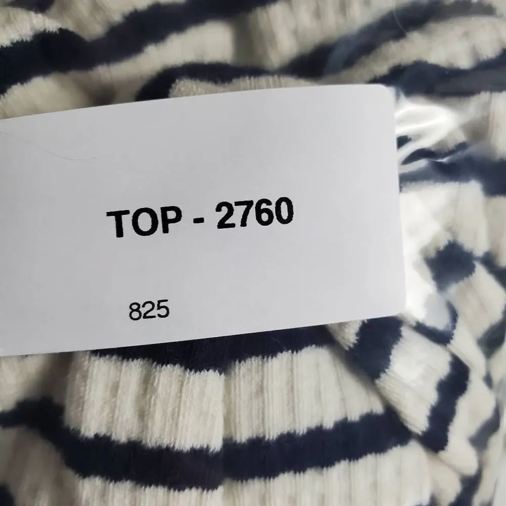 Maurices Women’s Striped Short Sleeve Polo Collar Top Navy White Size XXL